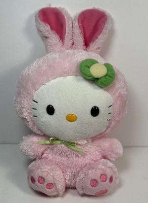 Hello Kitty Pink Easter Bunny Rabbit Plush 8  TY By Sanrio 2011
