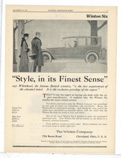 1917 Winton CO. Cleveland, OhiO Ad: Winton Six Auto- Style in its Finest Sense