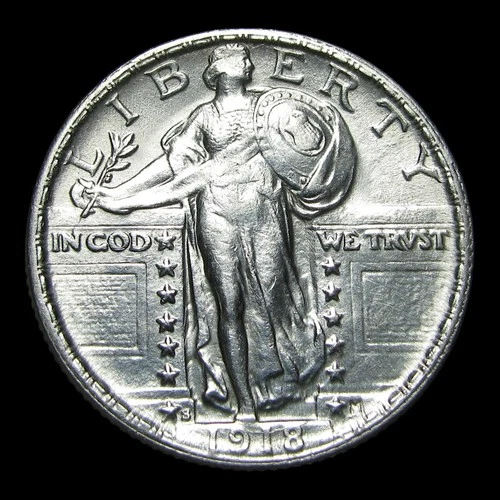 1918-S Standing Liberty Quarter Silver ---- Unc Details Coin ---- #KK287