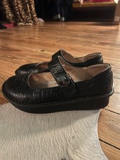 Alegria Mary Janes- Black with hieroglyphics