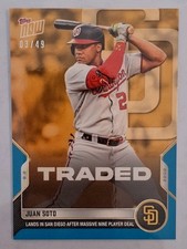 Juan Soto 2022 MLB TOPPS NOW # 636 PADRES TRADED BLUE PARALLEL SP 03/49 + BASE.