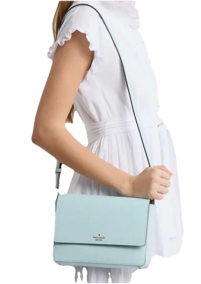 Nuova borsa per fotocamera Kate Spade New York Lauryn blu brillante