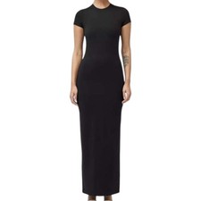 rag & bone Irina Ponte Maxi T-Shirt Dress Black Short Sleeve Size XL Minimalist