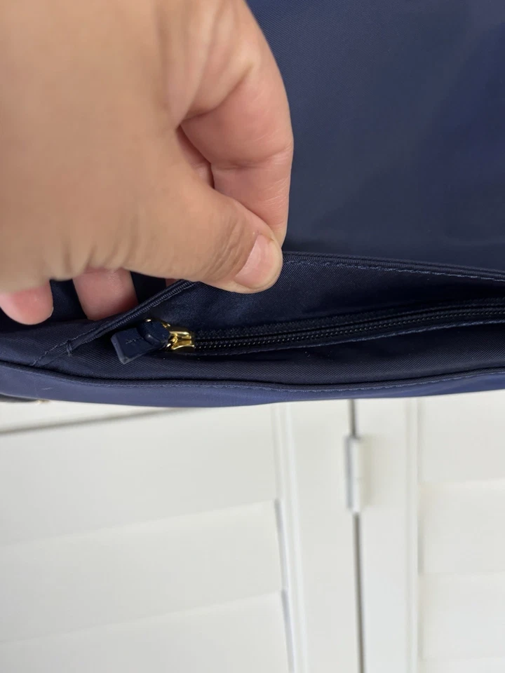 Tumi Blue Stanton Ballistic Nylon Business Leather Trim Handle Tote Bag 17x12 - Image 4 of 4