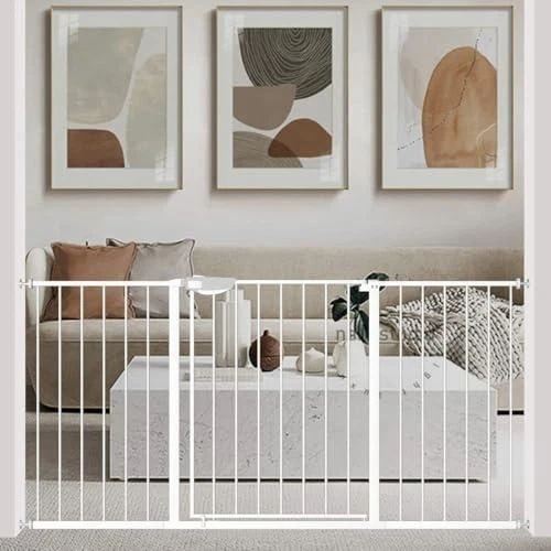 WAOWAO Triple Lock Baby Gate Extra Wide 57.87-62.59"