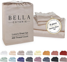 Bella Coterie Luxury Bamboo Viscose Cal King Size Sheet Set  100 Organically G