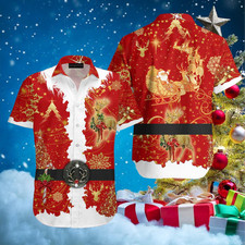 Santa Claus Costume Christmas Design  Aloha Hawaiian Shirt