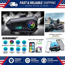Motorcycle Helmet Bluetooth Headset Hands-Free IPX6 1000mAh Voice Control
