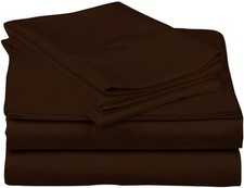 1000TC Egyptian Cotton RV Camper Bunk Sheet Set Chocolate Solid All Sizes