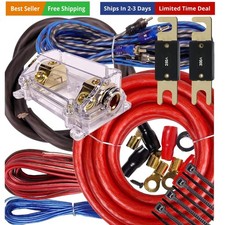Complete 5000W to 9500W Gravity 0 Gauge Amplifier Installation Wiring Kit Amp...