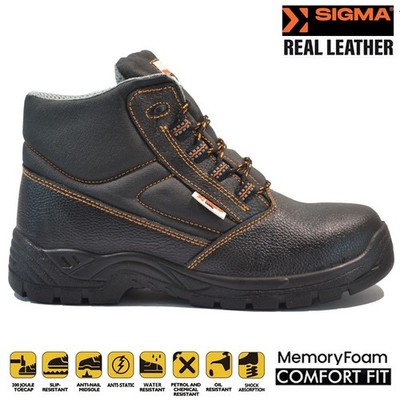 DAMEN LEDER SICHERHEIT STAHLKAPPE WALKING WANDERN ARBEIT STIEFELETTEN SPORTSCHUH