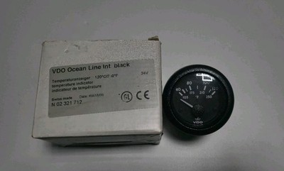 VDO Ocean Line Temperaturanzeiger 120°C Schwarz N02321712