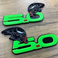 Venomous Badges Emblem Lime Green for 5.0 Fender Venom Angry Agressive Coyote