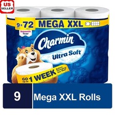 Ultra Soft Toilet Paper Mega XXL Rolls 2 Ply Clog Safe 9 Rolls 3960 Sheets New