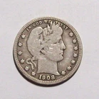1908-S BARBER QUARTER   Difficult Date  Sharp VG+    #27C35