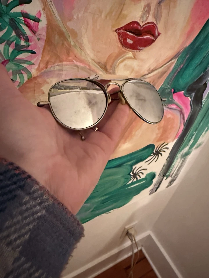 ¡Grandes gafas de sol de aviador vintage espejadas de la década de 1930! Foto 3 de 4