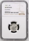 1937 10C NGC AU Details Cleaned Mercury Dime