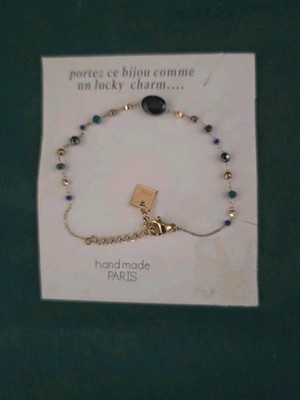 Zag Bijoux Faceted Bracelet Gold Black Adjustable EUC GORGEOUS! NEW
