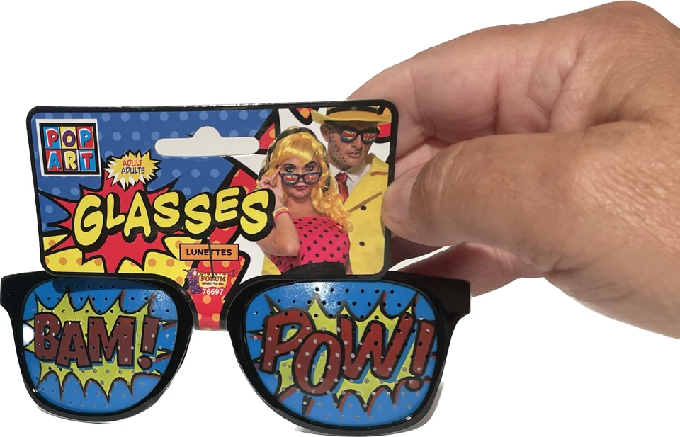 GAFAS DE SOL POW BAM PANTALLAS Cómics Dibujos Animados Palabras Payaso Batman Ojo Arte Pop Negras Foto 2 de 4