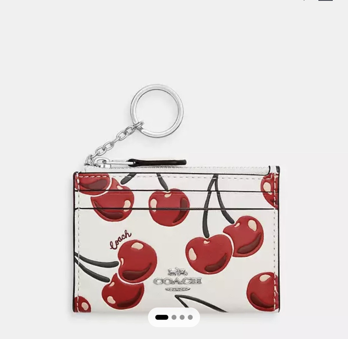 NWT Coach CZ463 Mini Skinny Id Case With Cherry Print | eBay