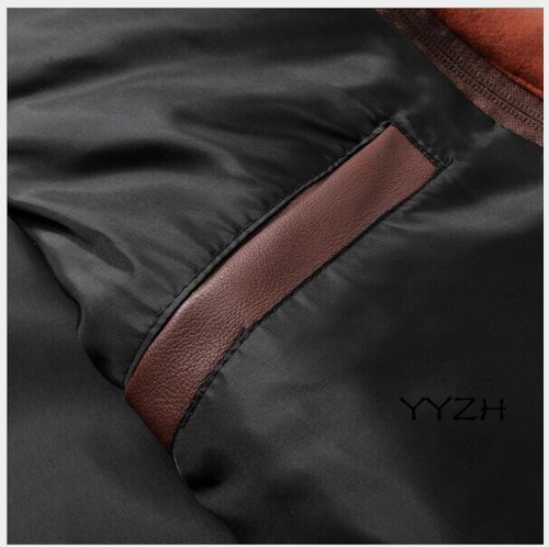 Men’s Casual Stand Collar PU Faux Leather Zip-Up Motorcycle Bomber Jacket Hooded - 第 3/14 張圖片