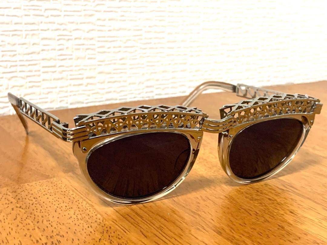 Jean Paul Gaultier Eiffel Tower Sunglasses Silver Motif Vintage Unused image 6