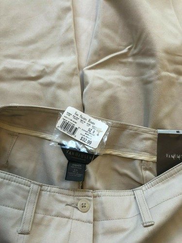 NWT WOMEN'S VAN HEUSEN 8R KHAKI PANTS-WRINKLE FREE WITH STAIN SHEILD - Picture 3 of 3