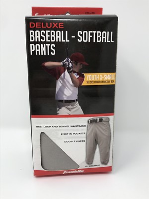 Pantalon Baseball/softball Franklin Youth Deluxe – Gris, XS, Double Genoux