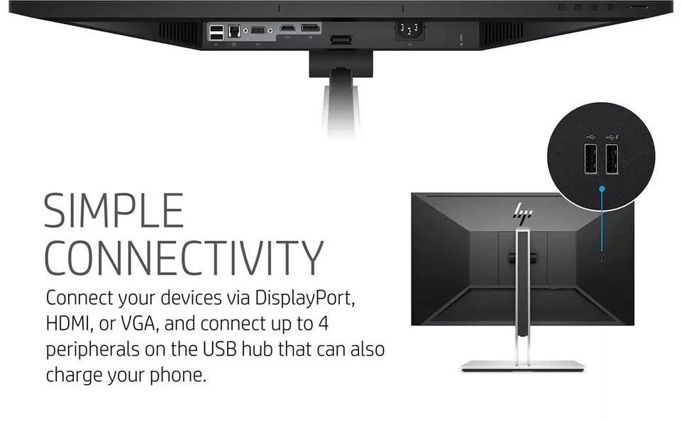 HP cheap desktop  Monitor  E24 G4 24"inch FHD (1920 x 1080 @ 60 Hz computer - Image 2 of 4