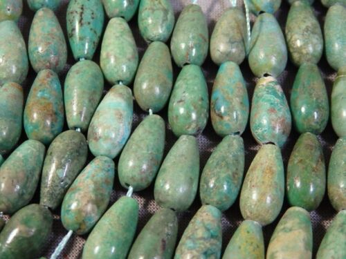 ROYAL BEAUTY TURQUOISE 14x7mm Tear Drop BEADS 15-16" Strand 100cts+ - Picture 1 of 9