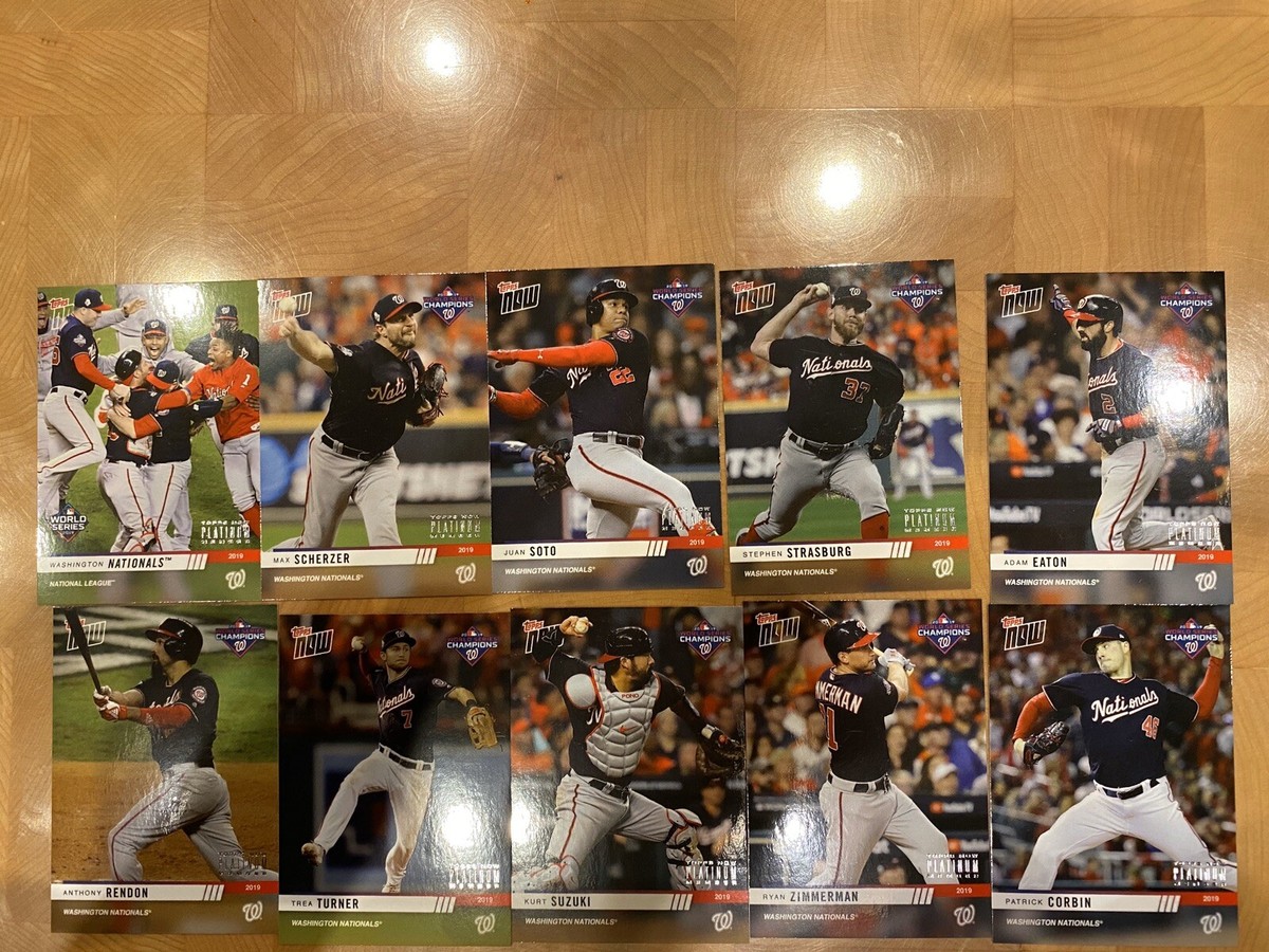 2019 Topps NOW NATIONALS WORLD SERIES 10-CARD PLATINUM MEMBER TEAM  