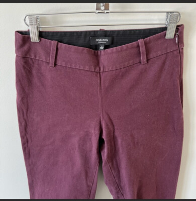 Aritzia Babaton Elliot Pant Bi-Stretch Cigarette Ankle Pant Maroon Size 0
