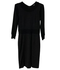 Dolce & Gabbana Longsleeve Bodycon Black Night Dress Crewneck Size 44