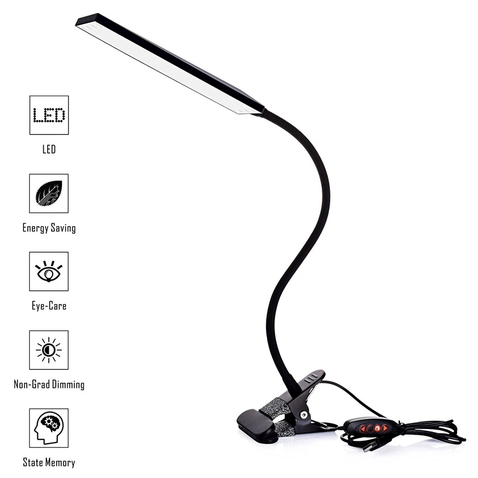 Lámpara de Escritorio LED con Clip Regulable 5W Luz de Lectura Flexible Black Friday  Foto 3 de 4