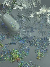 Holographic Silver Crown Nail Glitter 11.5mm | 1 TSP | Gel Nail Art & Acrylic