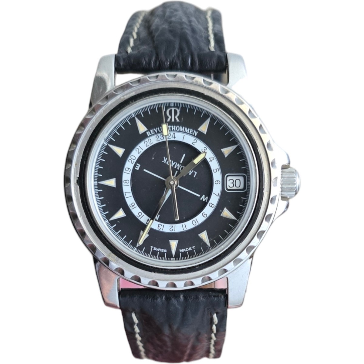 Vintage Revue Thommen Landmark Men's Watch 5817002 Rotating Bezel