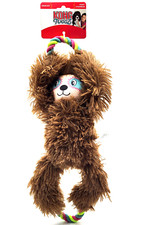 KONG Tuggz Sloth XL 16" Squeaky Crinkley Tug  Shake Dog Rope Toy