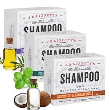 J·R·LIGGETT'S Shampoo Bars Tea Tree Jojoba Peppermint Coconut Argan Oils