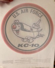 Original Vintage U.S. Air Force KC-10 Iron On Transfer Airplane