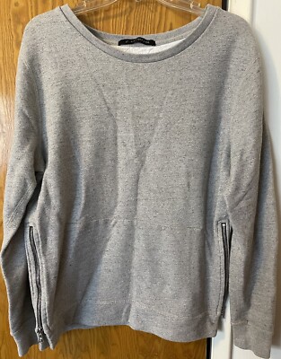John Elliott + Co Heather Grey Villain Zip Sweatshirt Sz 3 (FITS SMALL) Quilted