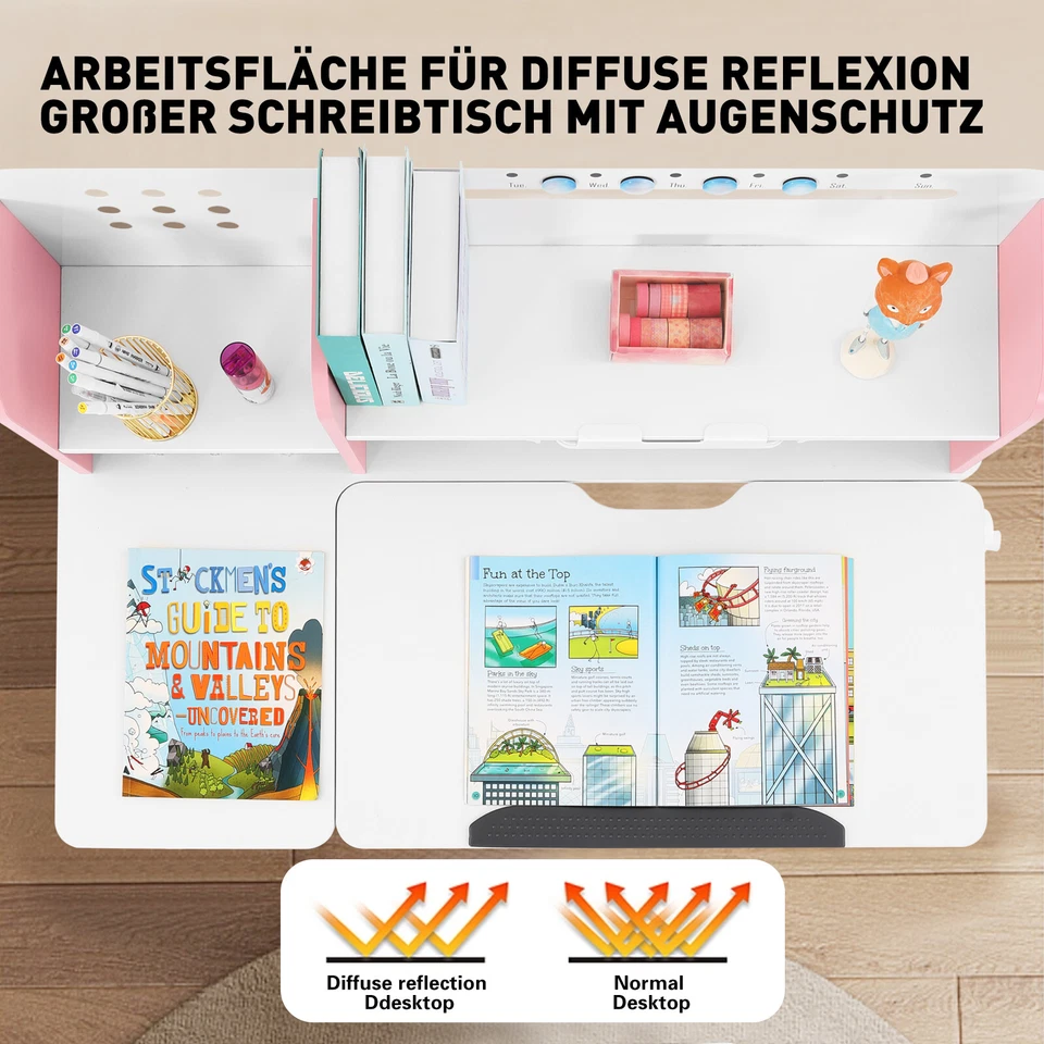 JOYLDIAS Höhenverstellbarer Kinderschreibtisch, Studiertisch für Kinder - Bild 3 von 4