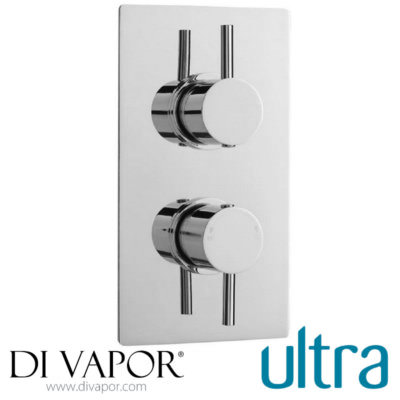 ULTRA Quest Rectangular Twin Shower Valve with Built in Diverter (Hudson Reed)