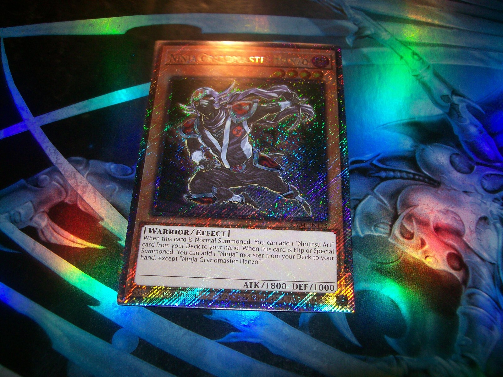 Ninja Grandmaster Hanzo 1st Edition Platinum Secret Rare RA04-EN173 Yugioh Card-image