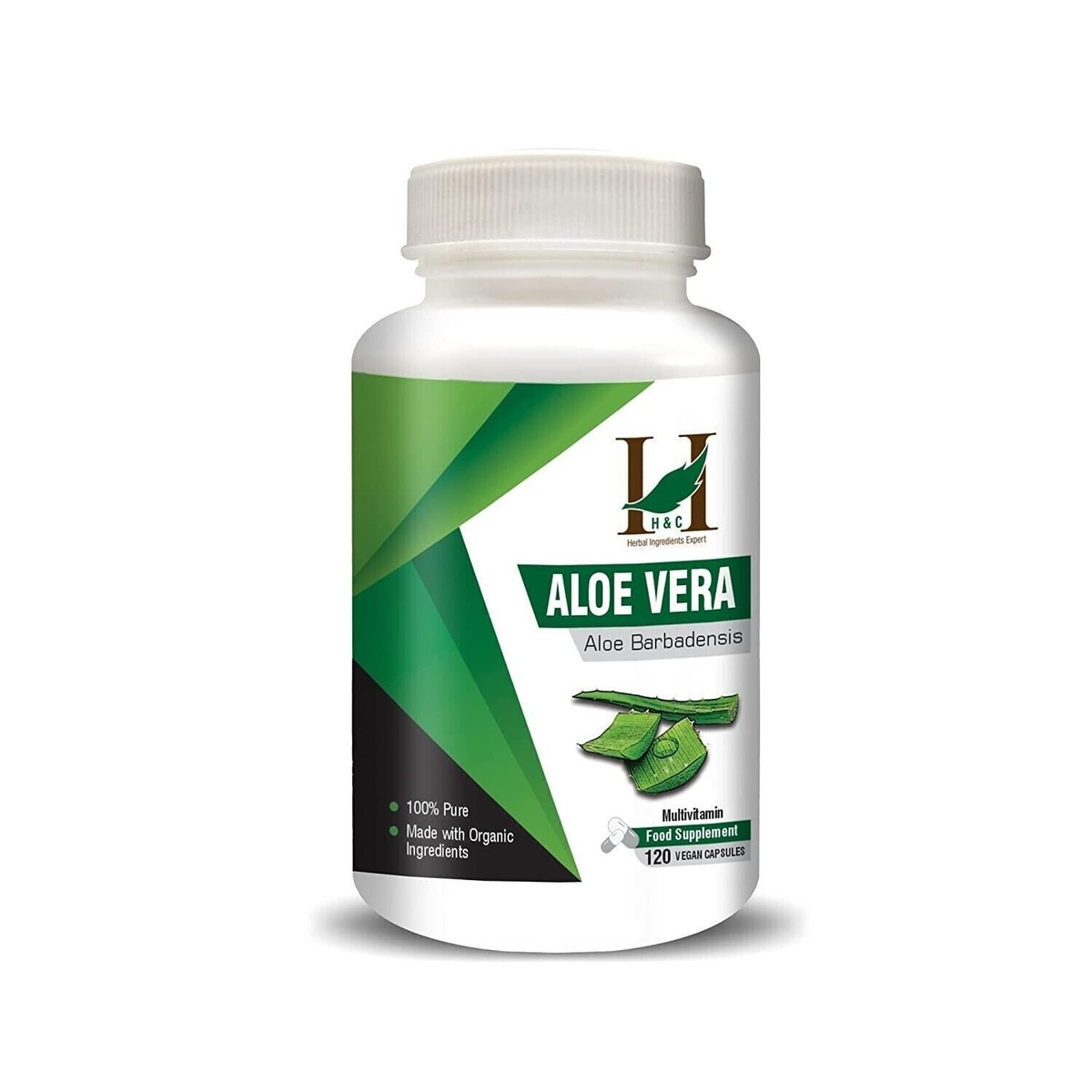 H&C Herbal Ingredients Expert Aloe vera Capsules - 450 mg Pack 120 Capsules