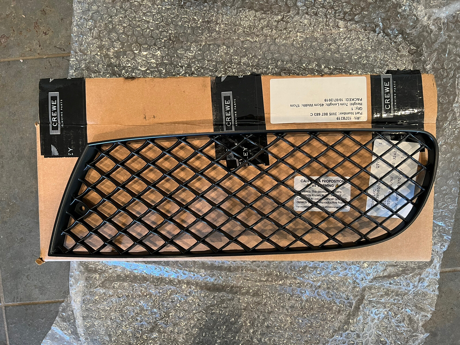 Bentley Continental Flying Spur Front Left Bumper Grill 06-12 Grille 3W5807683C