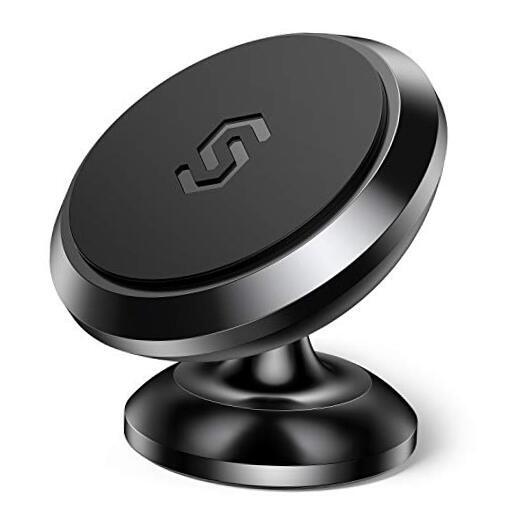 Strong Magnetic Car Phone Mount - Dashboard Holder for All Phones in Sleek Black  