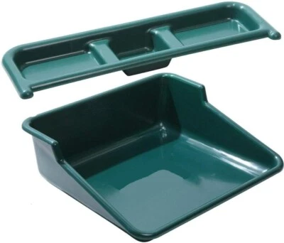 Large Green Plastic Potting Tray Tidy Plant Pot Table Garden Greenhouse + Shelf