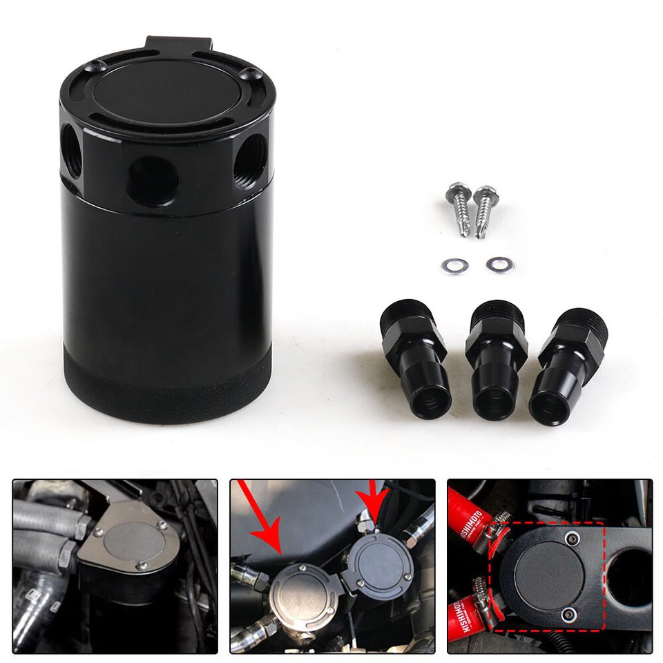 Universal 3-port Oil Catch/can/tank/reservoir Air-oil Separator Racing Baffled E - Foto 12