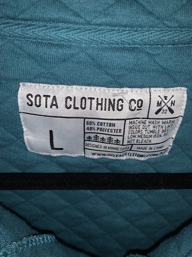 SOTA Clothing Jacket Women's Size L Peacock Blue Quilted Jacket 1/4 snap - Picture 3 of 5