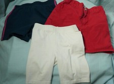 Lot of Girl's Size 6 Shorts, 1 White Pair, 1 Red Pair and 1 Blue Pair